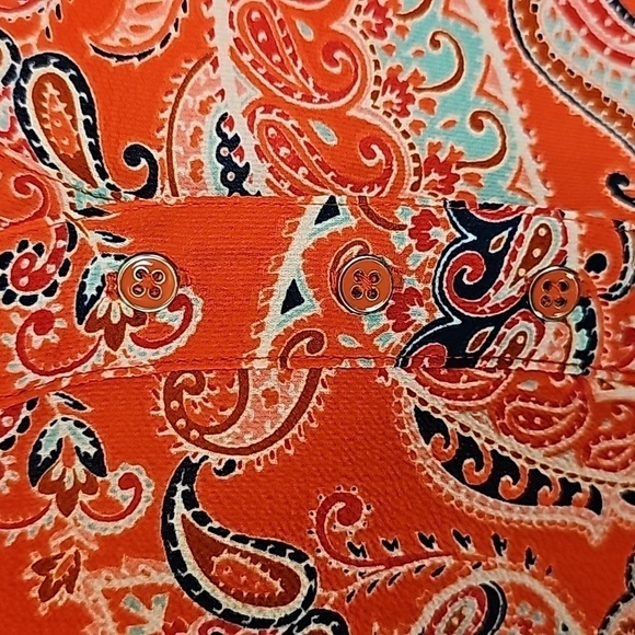 Valerie Steven's Women's Blouse Multicolored Paisley Long Sleeves Size Sm - Picture 3 of 8